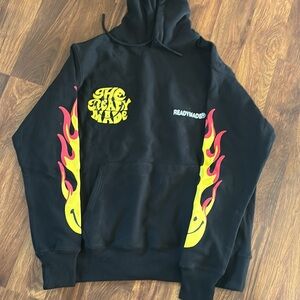 Vintage Long Sleeve Flame Print men's Hoodie